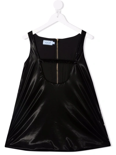 Mi Mi Sol Kids' Faux-leather Mini Dress In Black