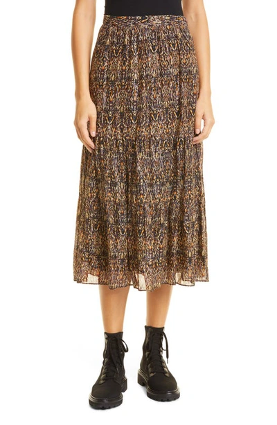 Ba&sh Gellio Metallic Midi Skirt In Brown