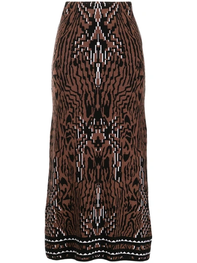 Hayley Menzies Hayley Menzieaztec Tiger Midi Skirt Aztec Tiger Brown In Braun