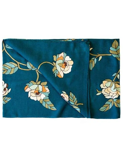 Janavi India Aquatic Garden Scarf In Blue