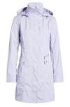 Cole Haan Signature Back Bow Packable Hooded Raincoat In Lavender