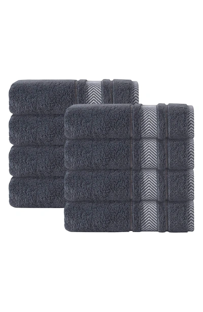 Enchante Home Soft Turkish Towel 8-piece Set In Anthracite