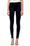 L Agence Marguerite Coated High Waist Skinny Jeans In Navy Coated