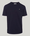 Wood Wood Ace Small Aa Logo Cotton T-shirt In Navy