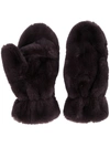 Apparis Ariel Faux-fur Fingerless Gloves In Brown