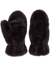 Apparis Ariel Faux-fur Fingerless Gloves In Espresso