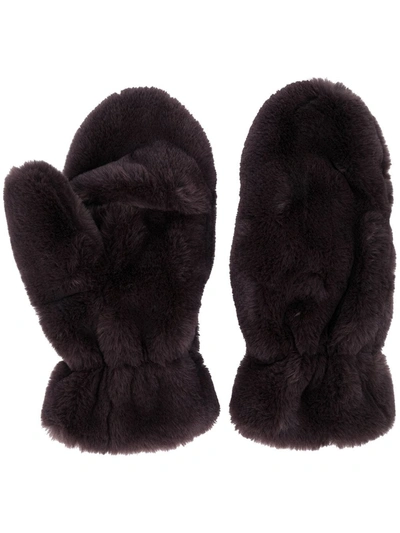 Apparis Ariel Faux-fur Fingerless Gloves In Brown