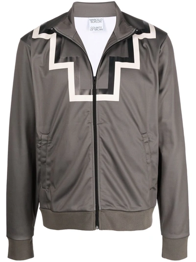 Marcelo Burlon County Of Milan Rural Cross Slim Track Jacket In Grey