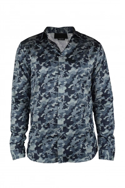 Philipp Plein Ls Camouflage Shirt In Grey