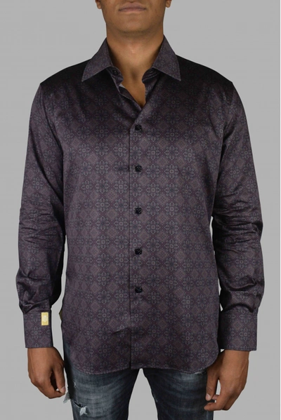 Billionaire Ls Milano Floral Geometric Shirt In #800020