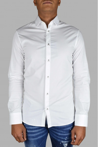 Philipp Plein Ls Skull Shirt In White