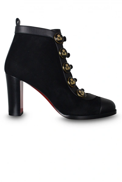 Christian Louboutin Women's Luxury Boots   Louboutin Caval Ankle Boots In Black Suede