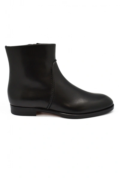 Santoni Leather Boots In Black
