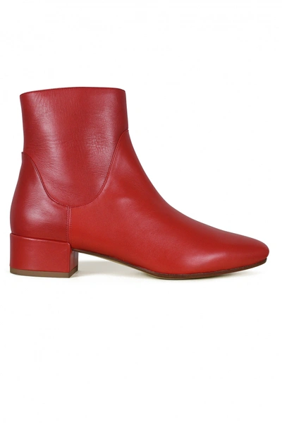 Francesco Russo Leather Boots In Red
