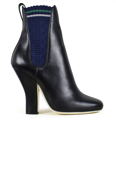 Fendi Leather Boots In Black