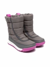 Sorel Kids' Whitney Ii Puffy Waterproof Boot In Quarry/ Grill