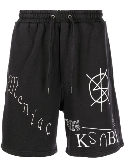 Ksubi Last Maniac Cotton Track Shorts In Black