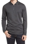 Robert Barakett Georgia Long Sleeve Zip Polo In Cannon