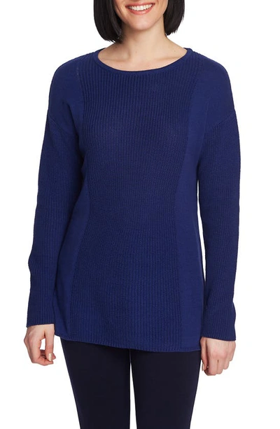 Chaus Mixed Gauge Pullover Jumper In Parisian Sky