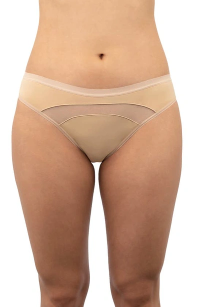 Saalt Period & Leakproof Regular Absorbency Mesh Hipster Panties In Desert Sand