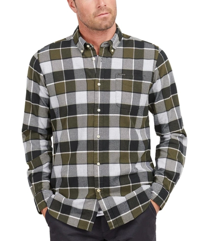 Barbour Valley Check Cotton Twill Button-up Shirt In Open Green