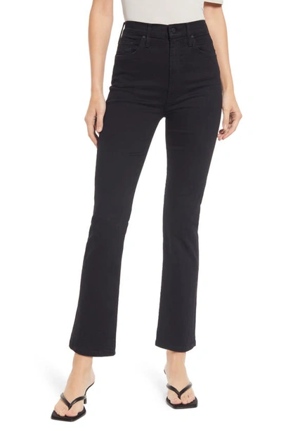 Mother The Tripper Sneak High-rise Straight-leg Jeans In Black