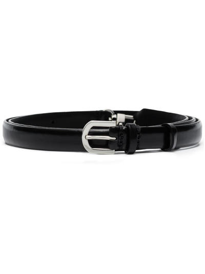 Totême Black Double Clasp Leather Belt
