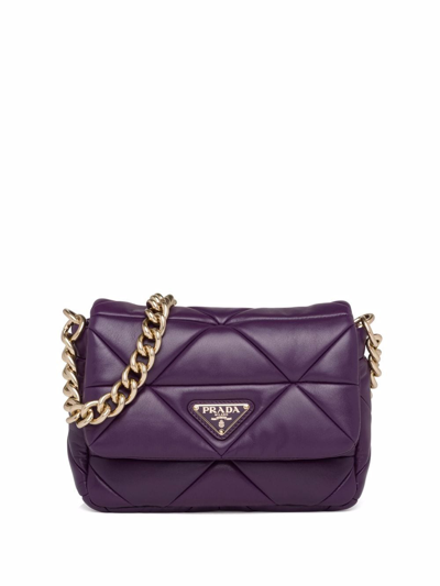 Prada System Nappa Leather Patchwork Bag In Violet