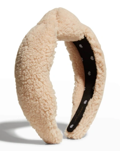 Lele Sadoughi Knotted Teddy Headband In Camel