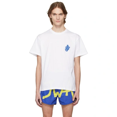 Jw Anderson Anchor Patch Cotton Jersey T-shirt In White