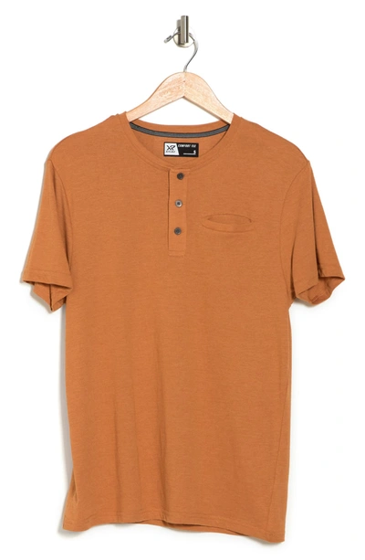 X-ray Pocket Henley Shirt In Sienna