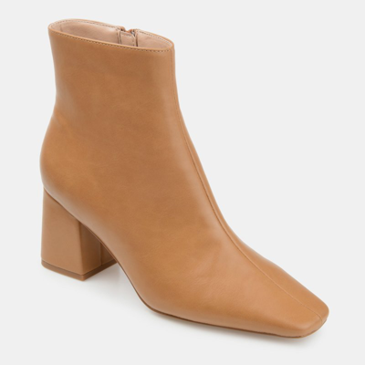 Journee Collection Haylinn Vegan Leather Bootie In Brown