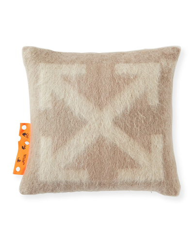 Off-white Small Taupe Beige Cushion In Taupe Biege