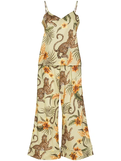 Desmond & Dempsey Soleia Leopard-print Pyjama Set In Neutrals