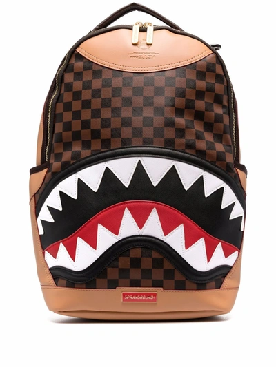 Sprayground Backpack In Vegan Leather With Shark Mouth In Brown | ModeSens