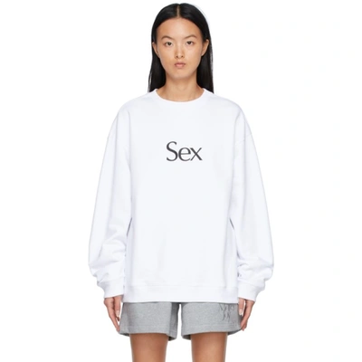 More Joy White Cotton 'sex' Sweatshirt