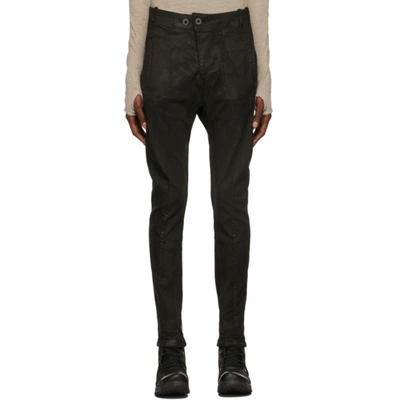 Boris Bidjan Saberi Stripe-detail Mid-rise Trousers In Black