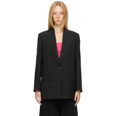 Valentino Black Cinched Back Blazer In 0no Black