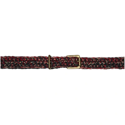 Nicholas Daley Red & Black Crochet Belt In Blk/red/yel
