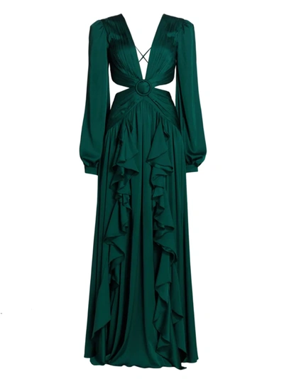 Patbo Plunge Cutout Maxi Dress In Prussian Green | ModeSens