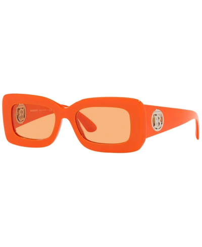 Burberry Astrid Dark Orange Rectangular Ladies Sunglasses Be4343 393874 52