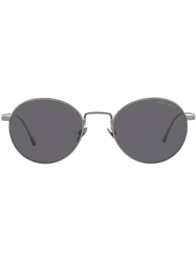 Giorgio Armani Ar6125 Matte Gunmetal Male Sunglasses In Grau