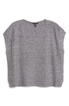 Eileen Fisher Crewneck Boxy Top In Black/ White