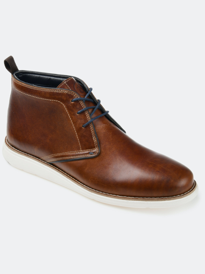 Thomas & Vine Cutler Perforated Leather Chukka Boot In Brown