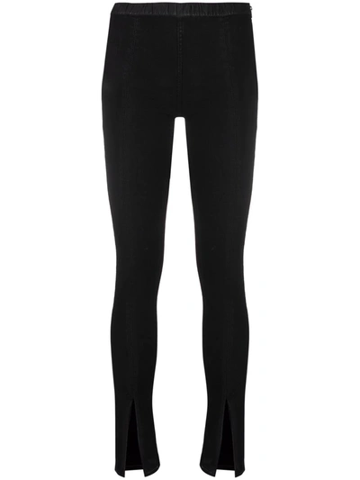 Rick Owens Drkshdw Side-zip Ankle-slit Leggings In Black