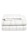 Boll & Branch 360 Thread Count Organic Cotton Percale Sheet Set In Pewter Simple Plaid