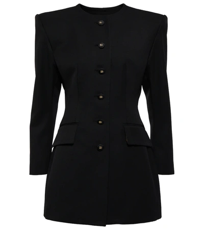 Dolce & Gabbana Exaggerated Shoulder Single-breasted Blazer In Black