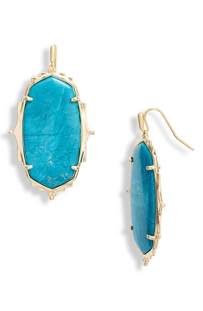 Kendra Scott Baroque Ella Drop Earrings, Gold In Metallic Gold,teal