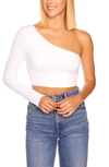Susana Monaco One-shoulder Crop Top In Sugar