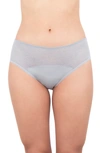 Saalt Period & Leakproof Light Absorbency Lace Hipster Panties In Pebble Grey